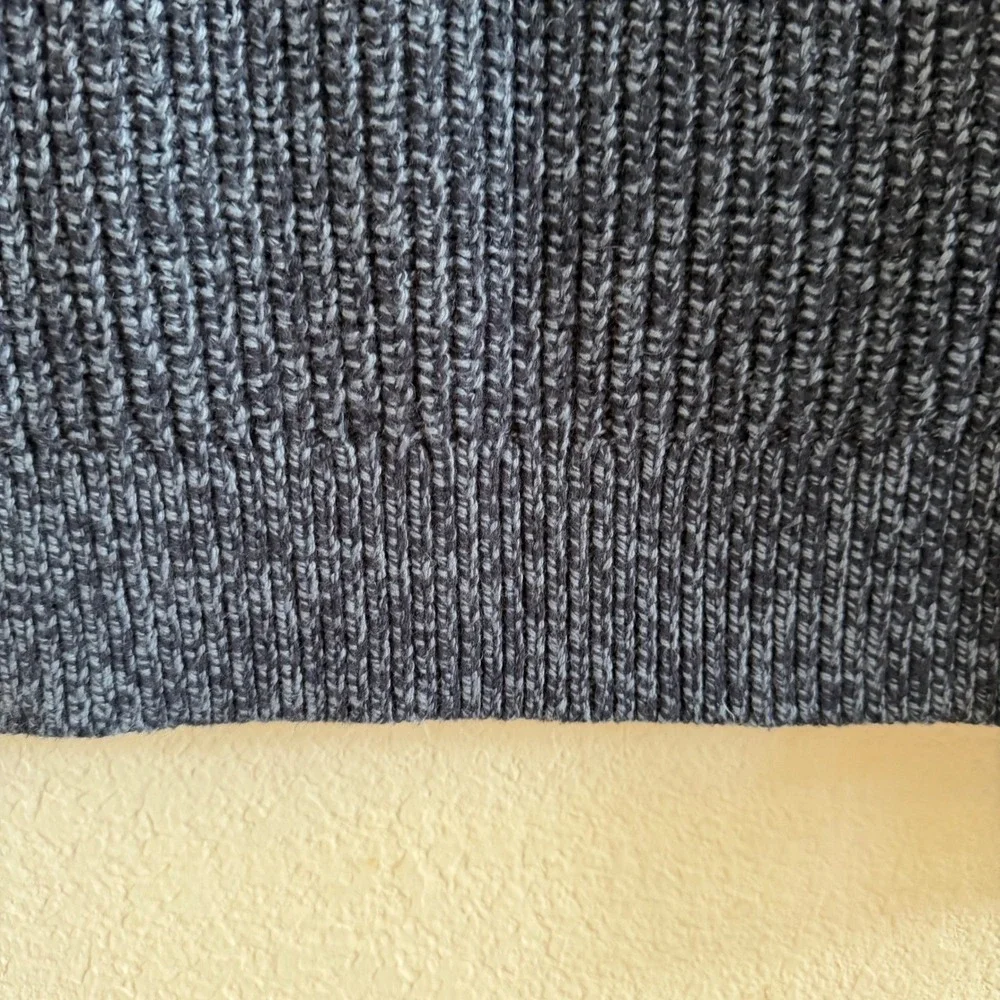 Banana Republic Mens Fisherman Ribbed Knit Sweater Marled‎ Blue Navy Crew Neck S